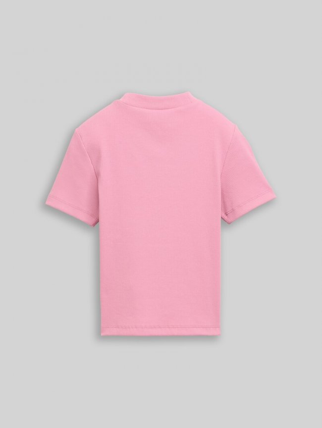 Tom Tailor Cropped T-Shirt mit Rippstruktur - Soft Blush Rose Tom Tailor Cropped T-Shirt mit Rippstruktur - Soft Blush Rose