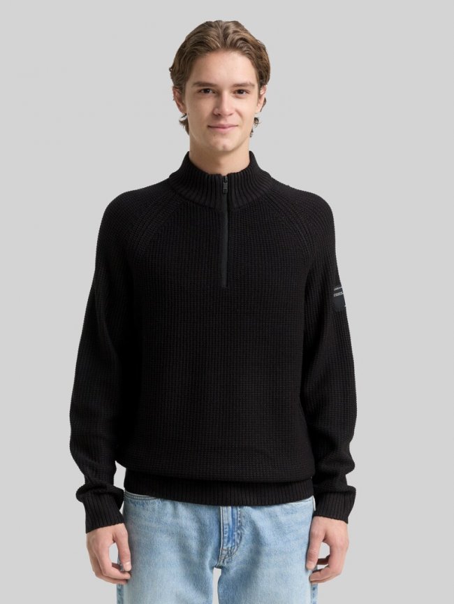 Tom Tailor Troyer Strickpullover - Black Tom Tailor Troyer Strickpullover - Black