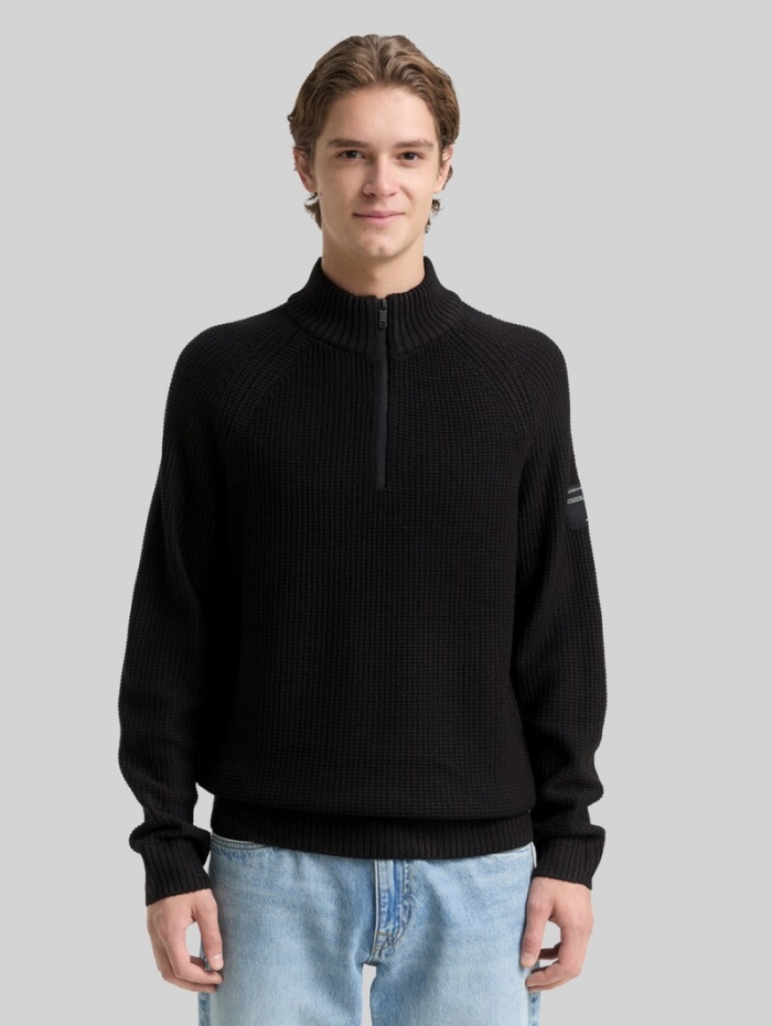 Tom Tailor Troyer Strickpullover - Black
