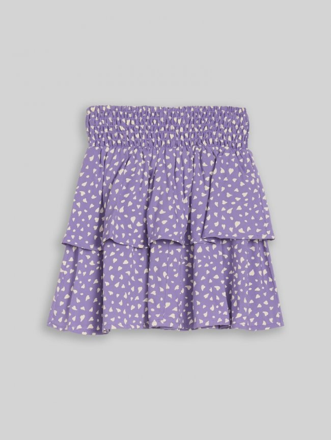 Tom Tailor Mini-Rock mit Volant - Purple Small Heart Print Tom Tailor Mini-Rock mit Volant - Purple Small Heart Print
