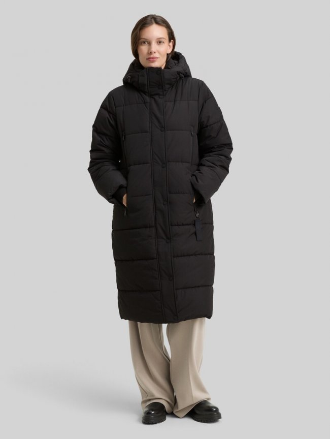 Tom Tailor Puffer-Mantel mit abnehmbarer Kapuze - Deep Black Tom Tailor Puffer-Mantel mit abnehmbarer Kapuze - Deep Black