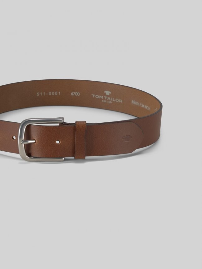 Tom Tailor TTMARIO Ledergürtel mit abgerundeter Dornschließe - Light Brown Uni Tom Tailor TTMARIO Ledergürtel mit abgerundeter Dornschließe - Light Brown Uni