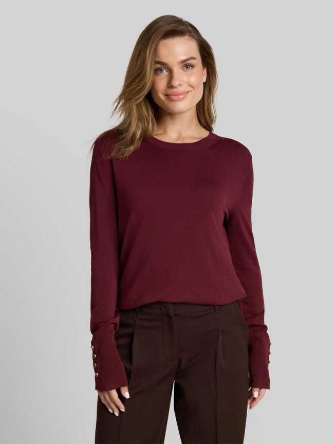Tom Tailor Strickpullover mit Knopf-Details - Preppy Plum Tom Tailor Strickpullover mit Knopf-Details - Preppy Plum