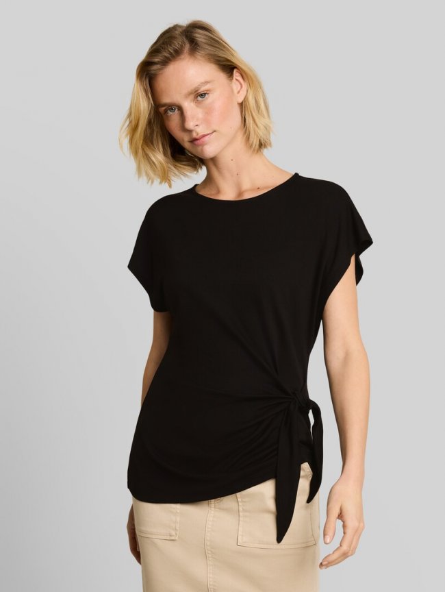 Tom Tailor T-Shirt mit Knotendetail - Deep Black Tom Tailor T-Shirt mit Knotendetail - Deep Black