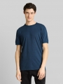 Tom Tailor T-Shirt in Melange-Optik - Nighttime Blue Melange