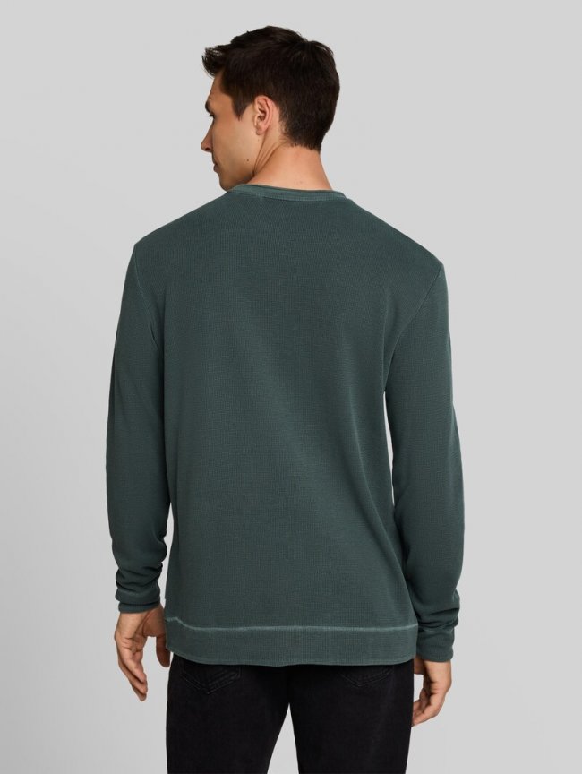 Tom Tailor Langarmshirt im Used-Look - Darkest Olive Tom Tailor Langarmshirt im Used-Look - Darkest Olive