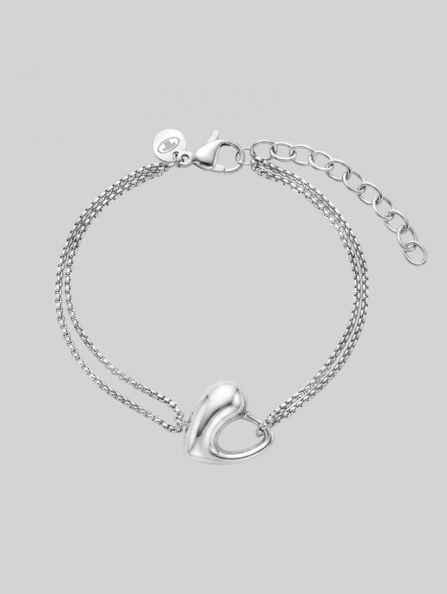 Tom Tailor Venezianer-Armband mit Herz-Anhänger - Silver Tom Tailor Venezianer-Armband mit Herz-Anhänger - Silver
