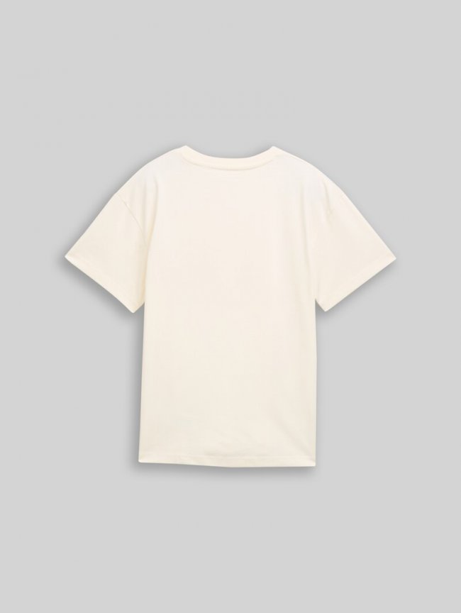 Tom Tailor Oversize T-Shirt - Soft Cream White Tom Tailor Oversize T-Shirt - Soft Cream White