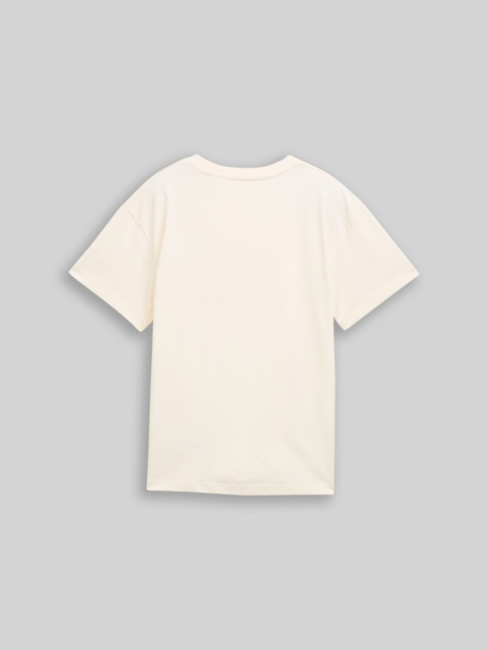 Tom Tailor Oversize T-Shirt - Soft Cream White Tom Tailor Oversize T-Shirt - Soft Cream White