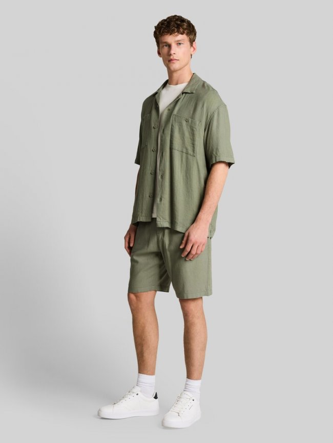 Tom Tailor Loose Fit Resort Hemd mit Leinenanteil - Sea Spray Tom Tailor Loose Fit Resort Hemd mit Leinenanteil - Sea Spray