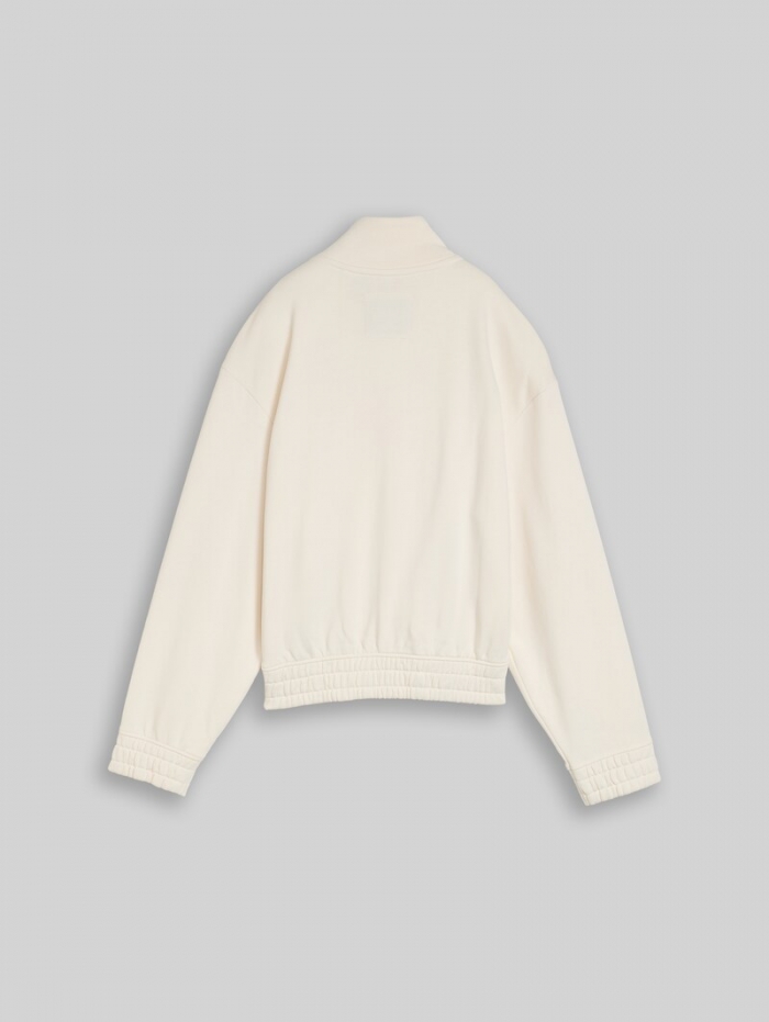 Tom Tailor Sweatjacke mit Stehkragen - Gardenia White Tom Tailor Sweatjacke mit Stehkragen - Gardenia White