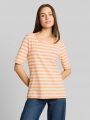 Tom Tailor T-Shirt mit Stickerei - Orange White Stripe Tom Tailor T-Shirt mit Stickerei - Orange White Stripe
