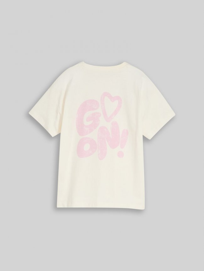 Tom Tailor Oversize T-Shirt mit Rückenprint - Wool White Tom Tailor Oversize T-Shirt mit Rückenprint - Wool White