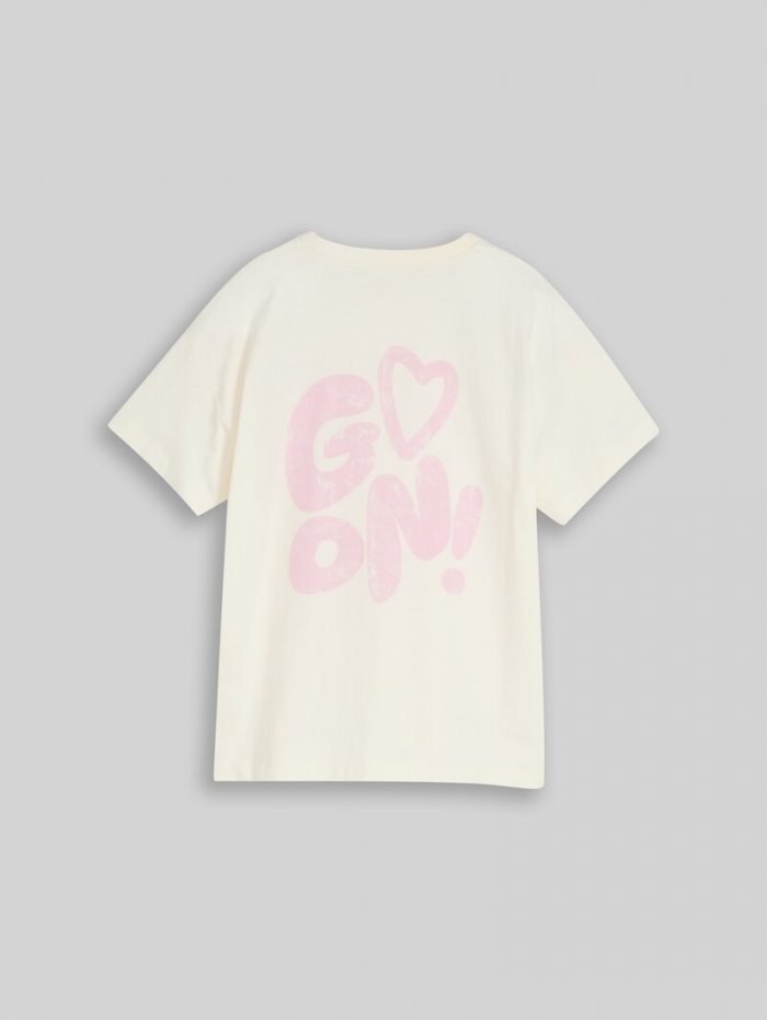 Tom Tailor Oversize T-Shirt mit Rückenprint - Wool White Tom Tailor Oversize T-Shirt mit Rückenprint - Wool White