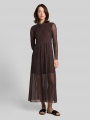 Tom Tailor Fitted Mesh Midi-Kleid mit Animal-Print - Brown Black Leo Print Tom Tailor Fitted Mesh Midi-Kleid mit Animal-Print - Brown Black Leo Print