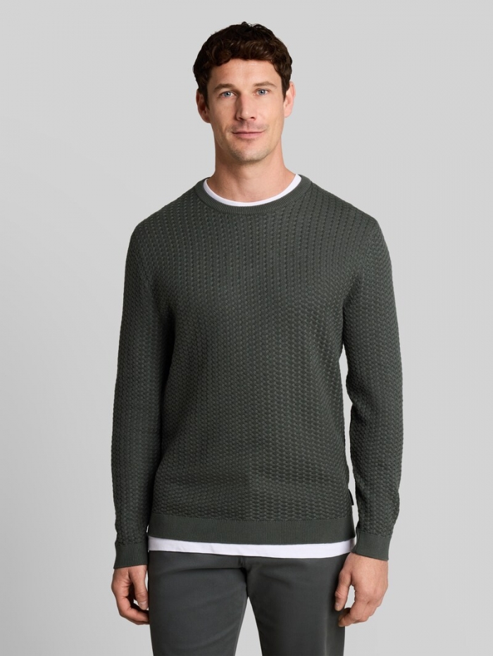 Tom Tailor Strickpullover mit Zopfmuster - Darkest Olive Tom Tailor Strickpullover mit Zopfmuster - Darkest Olive
