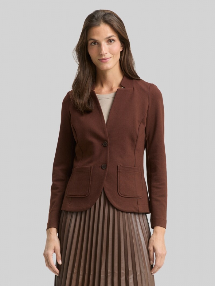 Tom Tailor Slim Fit Blazer mit Ottoman Struktur - Dark Pecan Brown Tom Tailor Slim Fit Blazer mit Ottoman Struktur - Dark Pecan Brown