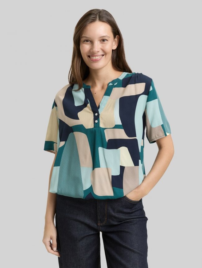 Tom Tailor Bluse mit Muster - Abstract Stripe Print Tom Tailor Bluse mit Muster - Abstract Stripe Print