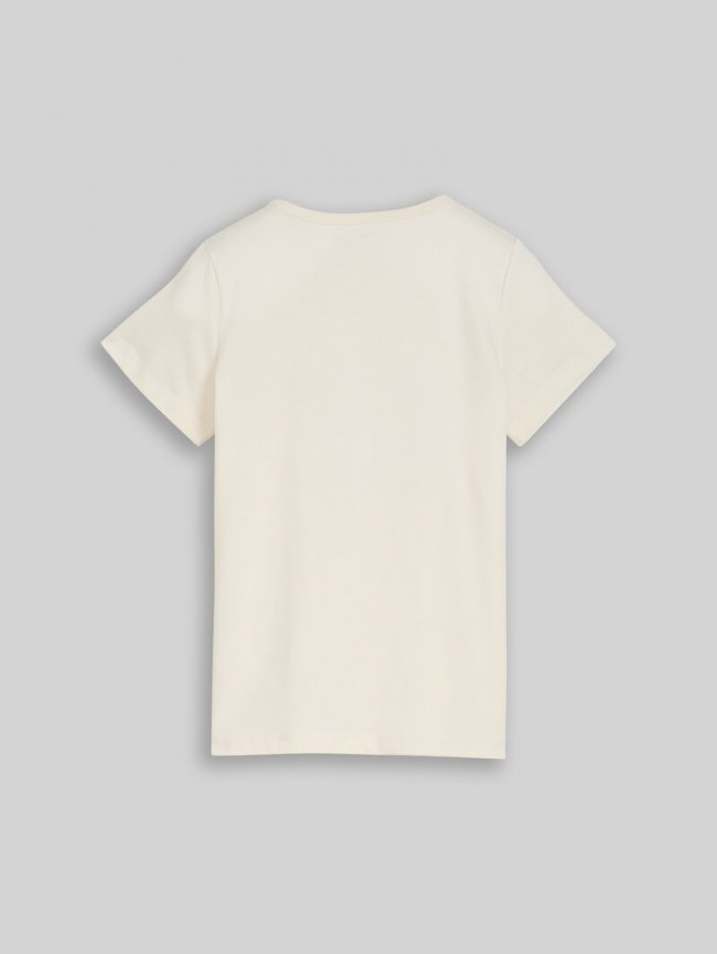 Tom Tailor T-Shirt mit Wendepailletten - Wool White Tom Tailor T-Shirt mit Wendepailletten - Wool White