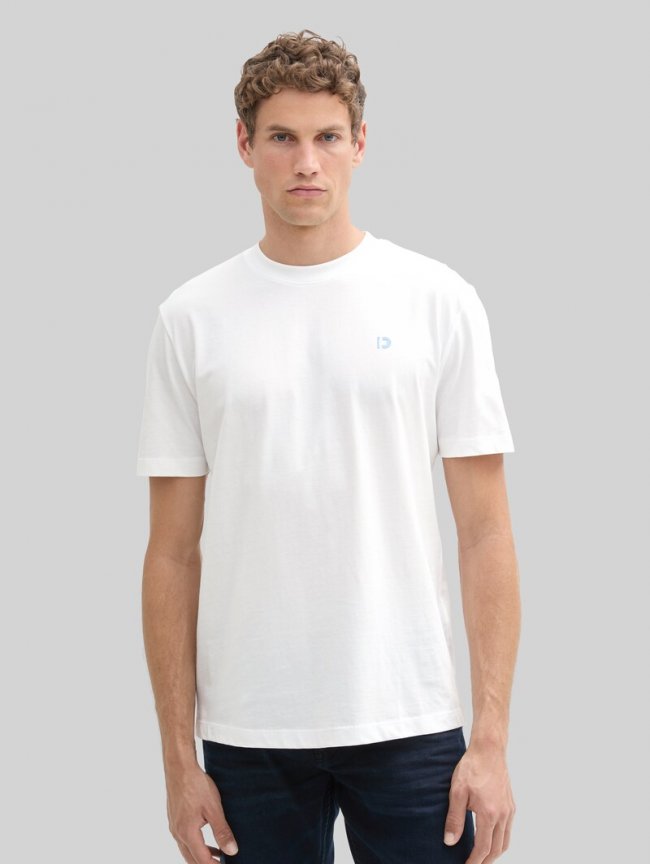 Tom Tailor Basic T-Shirt mit Logo-Print - White Tom Tailor Basic T-Shirt mit Logo-Print - White