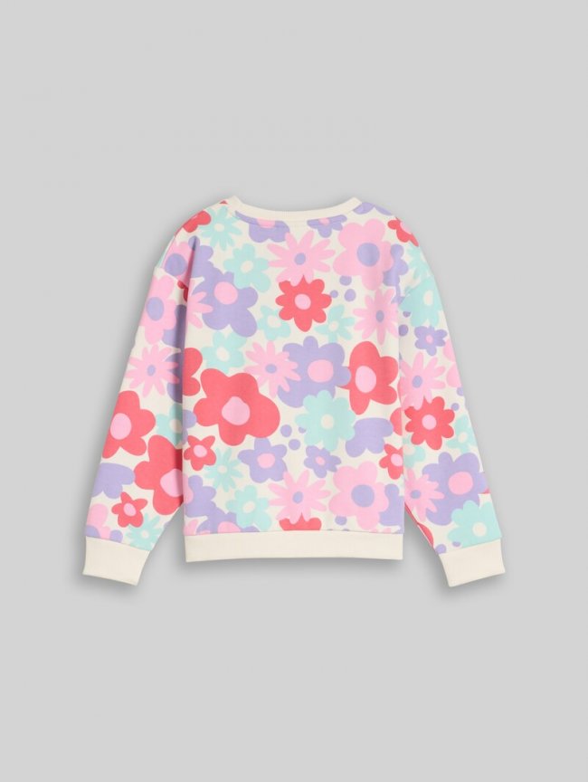 Tom Tailor Cropped Sweatshirt mit Blumenmuster - Colorful Big Floral Design Tom Tailor Cropped Sweatshirt mit Blumenmuster - Colorful Big Floral Design