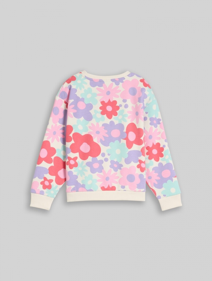 Tom Tailor Cropped Sweatshirt mit Blumenmuster - Colorful Big Floral Design Tom Tailor Cropped Sweatshirt mit Blumenmuster - Colorful Big Floral Design