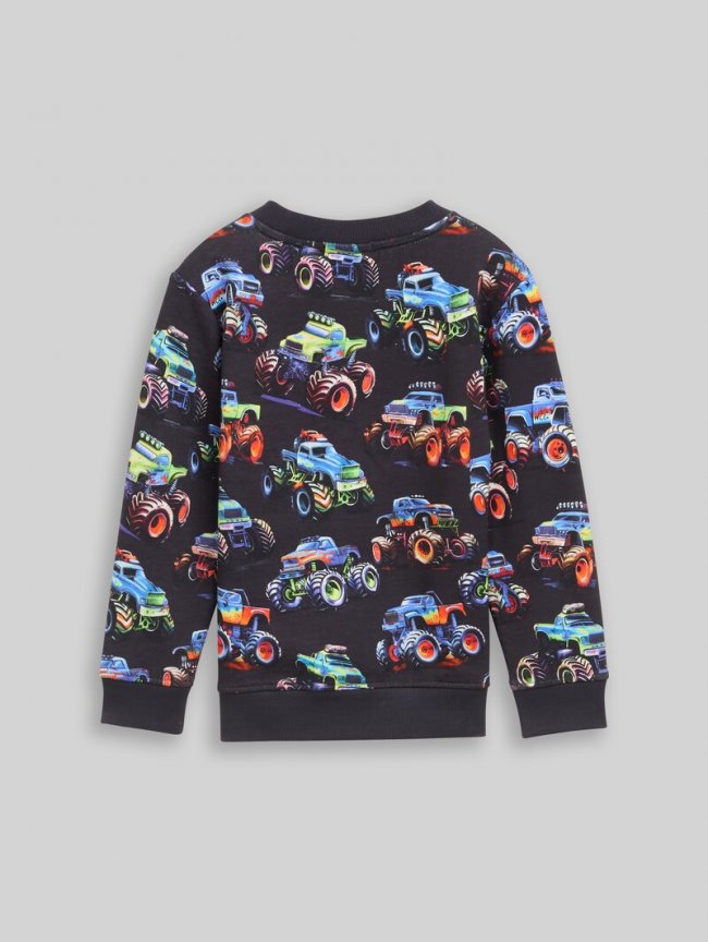 Tom Tailor Sweatshirt mit Allover-Print - Multicolor Monstertruck Design Tom Tailor Sweatshirt mit Allover-Print - Multicolor Monstertruck Design