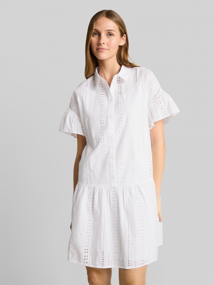 Tom Tailor Mini-Kleid mit Lockstickerei - White Tom Tailor Mini-Kleid mit Lockstickerei - White