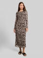 Tom Tailor Mesh Midi-Kleid mit Muster - Brown Beige Leo Print
