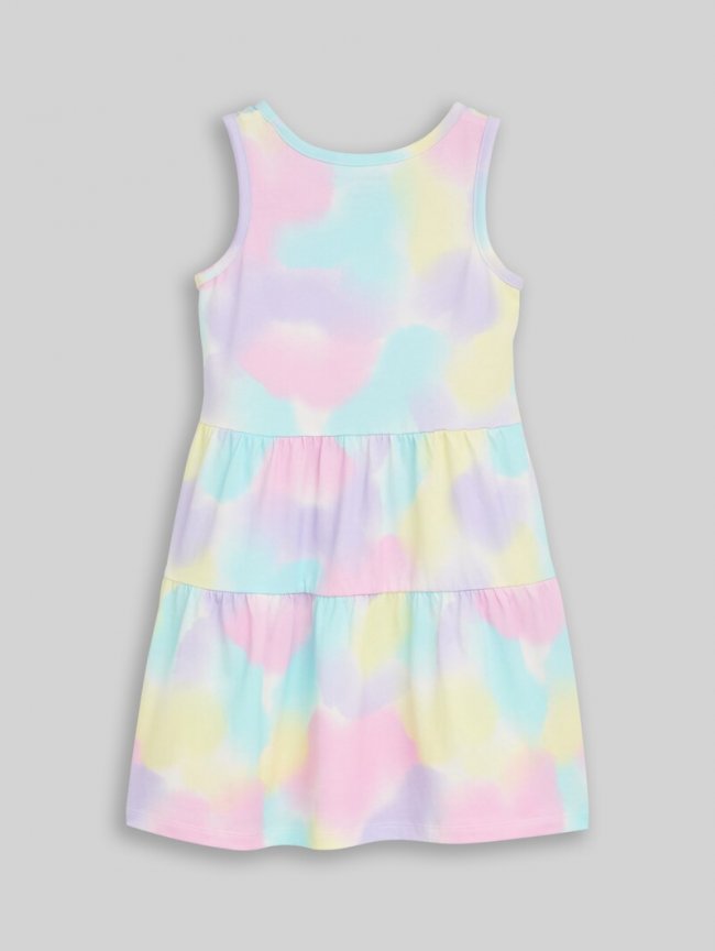 Tom Tailor Mini-Kleid mit Batikmuster - Rainbow Watercolor Print Tom Tailor Mini-Kleid mit Batikmuster - Rainbow Watercolor Print