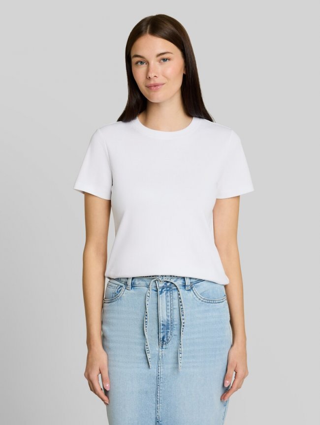 Tom Tailor Basic T-Shirt aus Baumwolle - White Tom Tailor Basic T-Shirt aus Baumwolle - White