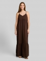Tom Tailor Maxi-Kleid mit Volants - Cool Dark Brown Tom Tailor Maxi-Kleid mit Volants - Cool Dark Brown