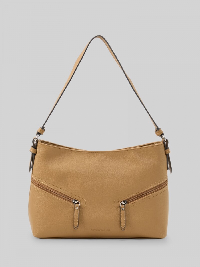 Tom Tailor TTAPOLLINE M Beuteltasche mit Reißverschluss-Details - Camel / Camel Nature