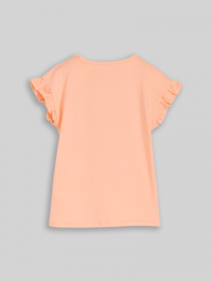 Tom Tailor T-Shirt mit Tüll-Detail - Peach Bloom Tom Tailor T-Shirt mit Tüll-Detail - Peach Bloom