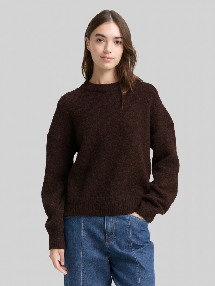 Tom Tailor Oversize Strickpullover - Soft Chocolate Brown Melange Tom Tailor Oversize Strickpullover - Soft Chocolate Brown Melange
