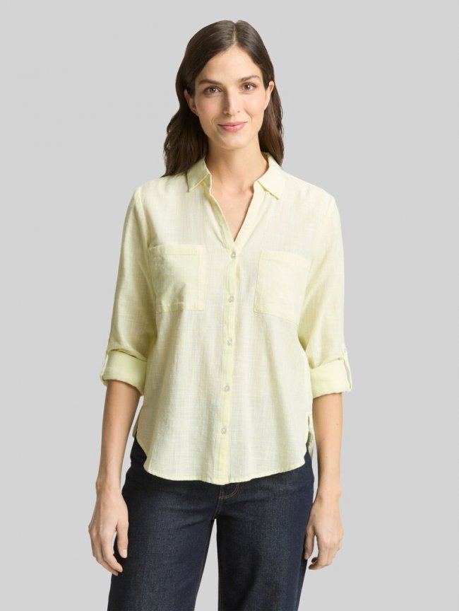 Tom Tailor Bluse mit Brusttaschen - Soft Lemon Tom Tailor Bluse mit Brusttaschen - Soft Lemon