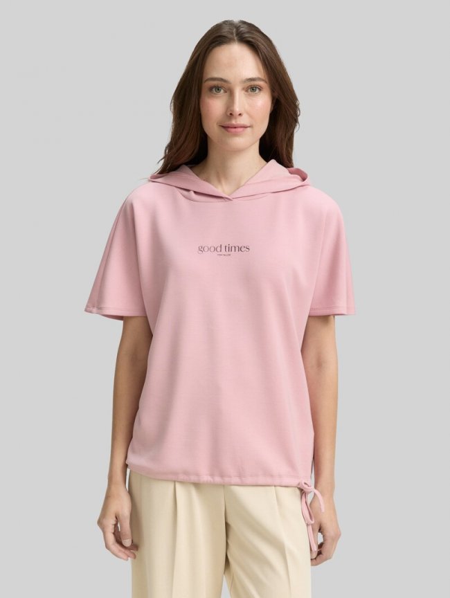 Tom Tailor T-Shirt mit Kapuze - Morning Pink