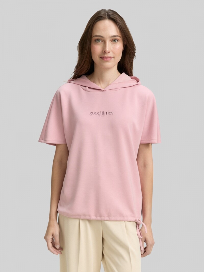 Tom Tailor T-Shirt mit Kapuze - Morning Pink Tom Tailor T-Shirt mit Kapuze - Morning Pink