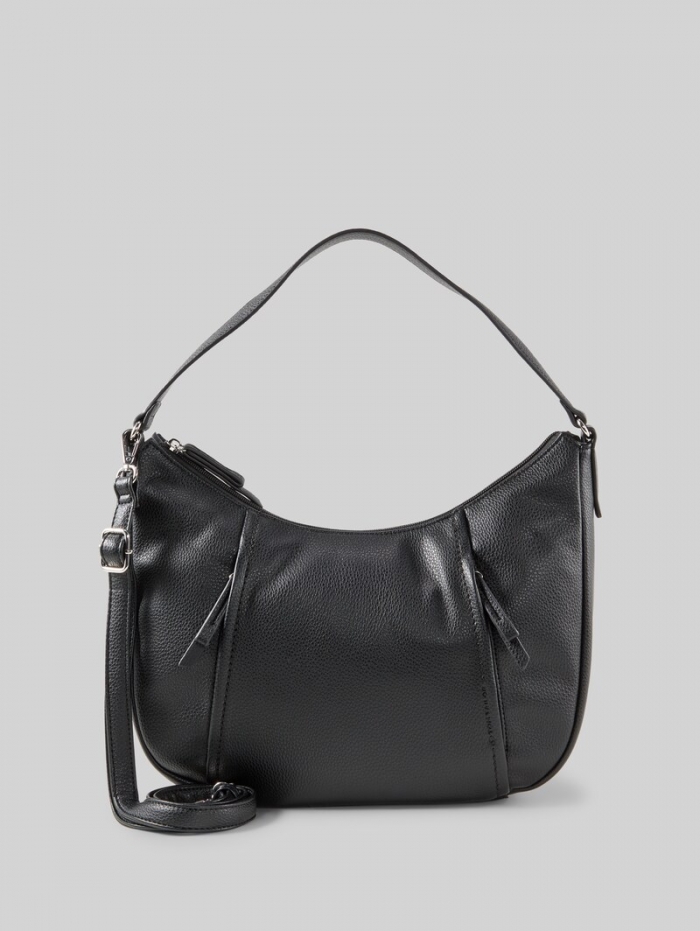 Tom Tailor TTBECA M Beuteltasche mit Reißverschluss-Details - Schwarz / Black Tom Tailor TTBECA M Beuteltasche mit Reißverschluss-Details - Schwarz / Black