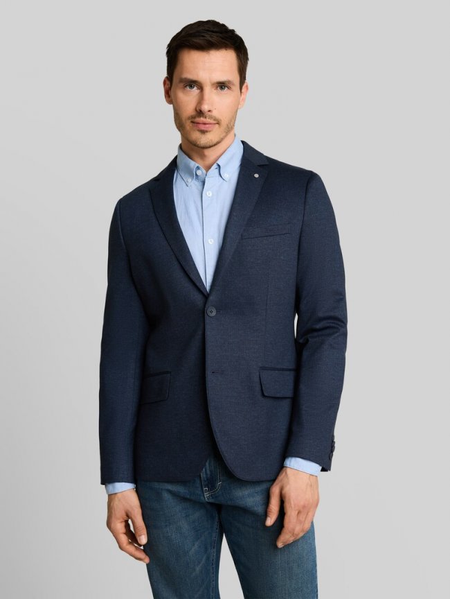 Tom Tailor Regular Fit Sakko mit Taschen - Navy Twill Melange Tom Tailor Regular Fit Sakko mit Taschen - Navy Twill Melange