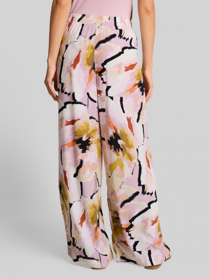 Tom Tailor Loose Fit Palazzo Hose mit Muster - Big Abstract Flower Print Tom Tailor Loose Fit Palazzo Hose mit Muster - Big Abstract Flower Print
