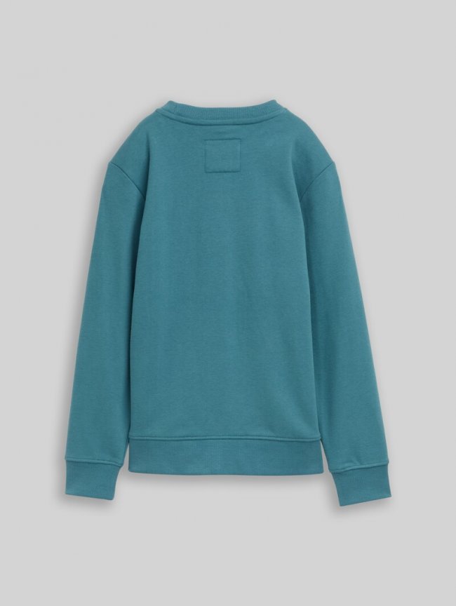 Tom Tailor Basic Sweatshirt mit Print - Pastel Teal Tom Tailor Basic Sweatshirt mit Print - Pastel Teal