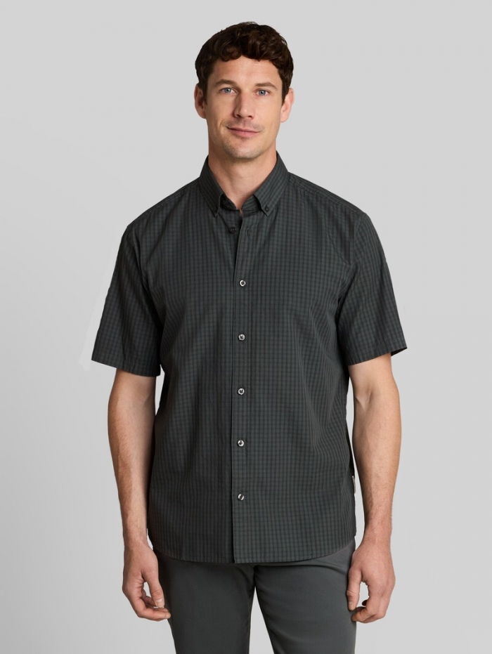Tom Tailor Regular Fit Kurzarmhemd mit Karomuster - Darkest Olive Check Tom Tailor Regular Fit Kurzarmhemd mit Karomuster - Darkest Olive Check