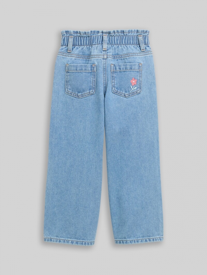 Tom Tailor Wide Leg Jeans mit Stickerei - Used Mid Stone Blue Denim Tom Tailor Wide Leg Jeans mit Stickerei - Used Mid Stone Blue Denim