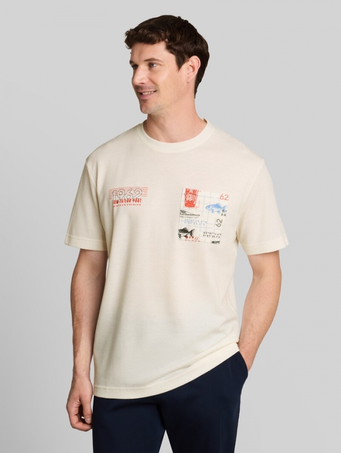 Tom Tailor T-Shirt mit Waffelstruktur - Gardenia White Tom Tailor T-Shirt mit Waffelstruktur - Gardenia White