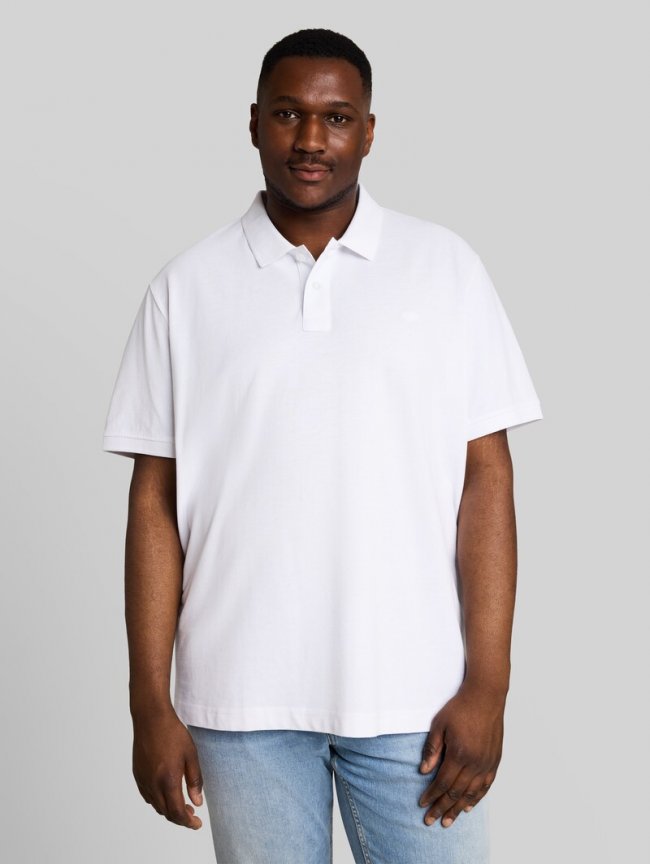 Tom Tailor Plus Size - Piqué Poloshirt mit Logo-Stickerei - White Tom Tailor Plus Size - Piqué Poloshirt mit Logo-Stickerei - White
