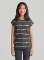 Tom Tailor Oversize T-Shirt mit Streifenmuster - Coal Grey Batik Design Tom Tailor Oversize T-Shirt mit Streifenmuster - Coal Grey Batik Design