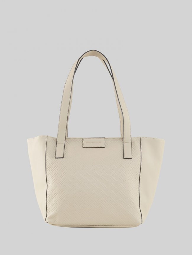Tom Tailor TTMIRENDA L Shopper mit Logo-Prägung - Taupe / Taupe Tom Tailor TTMIRENDA L Shopper mit Logo-Prägung - Taupe / Taupe