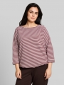 Tom Tailor Plus Size - Langarmshirt mit Knopf-Details - Light Pink Preppy Plum Stripe Tom Tailor Plus Size - Langarmshirt mit Knopf-Details - Light Pink Preppy Plum Stripe