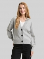 Tom Tailor Loose Fit Cardigan mit V-Ausschnitt - Medium Silver Grey Melange